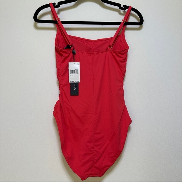 La Blanca | Island Goddess One Piece Swimsuit | Rouched Coral Scoop Neck - Picture 7 of 7